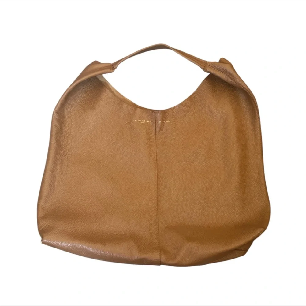 Kurt Geiger London Violet Leather Hobo Bag Warm Brown/Tan Boho Chic Quiet Luxury